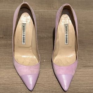 Manolo Blahnik lavender suede heels